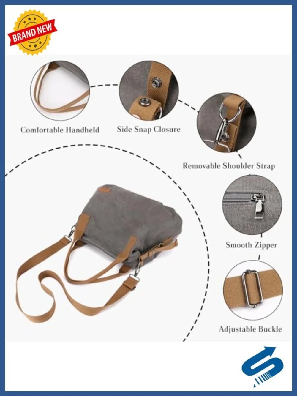 Women Canvas Shoulder Bag Large Crossbody Tote Satchel Messenger Casual Handbag